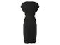 Robe noire midi à manches courtes avec ceinture.