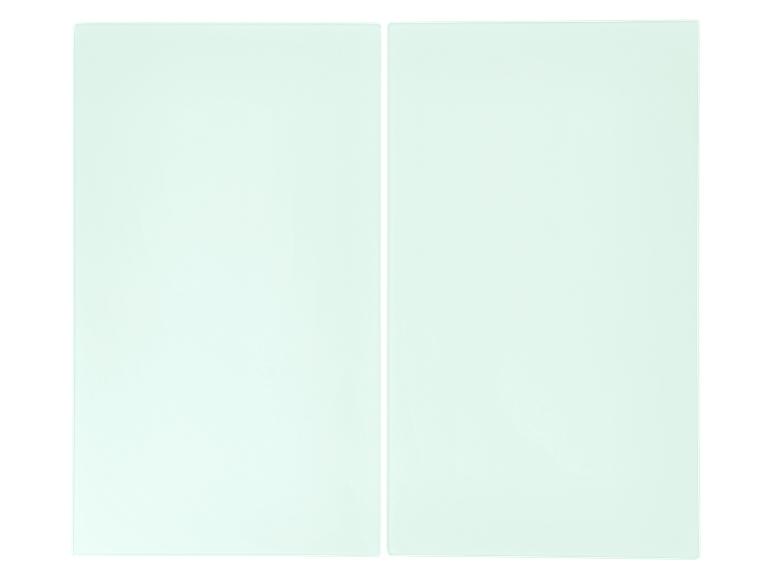 Deux plaques de verre rectangulaires vert clair