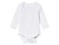 Un body blanc à manches longues pour bébé.