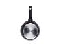 Poêle Russell Hobbs noire avec fond en acier inoxydable.