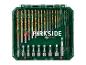 Forets et embouts Parkside dans un coffret vert.