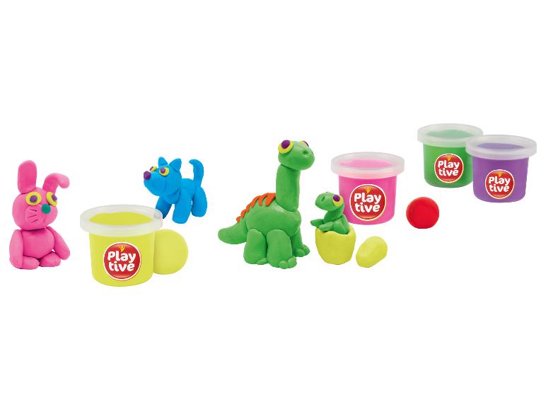 Play-Doh avec des dinosaures, des animaux et des pots Play-Doh.