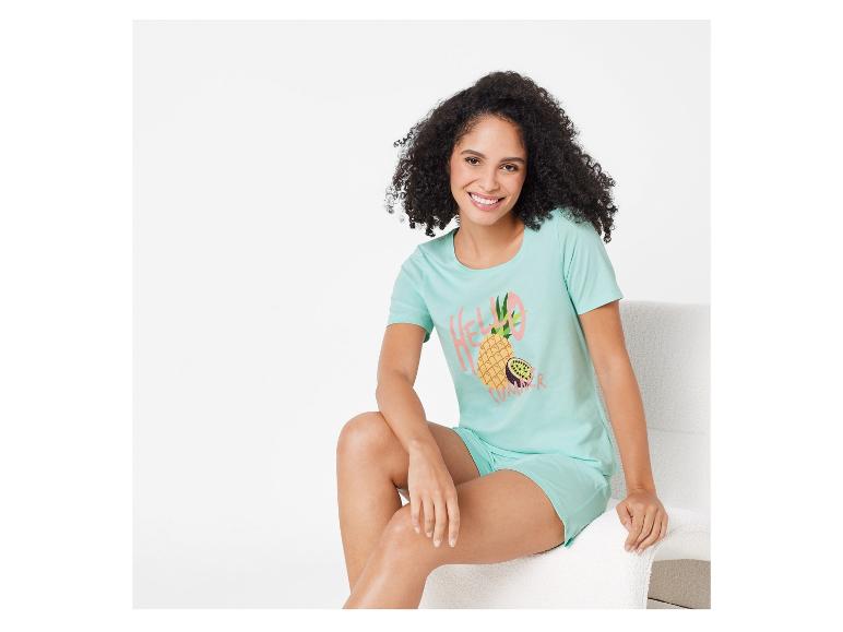 Pyjama court mint avec ananas, style estival.