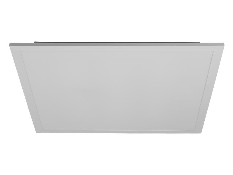 Panneau lumineux LED rectangulaire blanc, vu d'en bas en angle