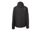 Veste homme gris foncé avec capuche et logo orange au dos.