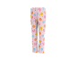 Pantalon de pyjama rose pour enfants avec un motif coloré de personnages de dessins animés.