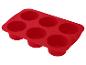 Moule à muffins en silicone rouge à 6 cavités