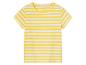 T-shirt rayé jaune et blanc pour enfant.