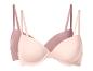 Deux soutiens-gorge de couleurs rose et beige.