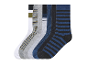Six paires de chaussettes rayées de couleurs assorties.