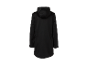 Veste noire à capuche pour femme.