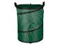 Sac de jardin pliable vert foncé avec poignées.