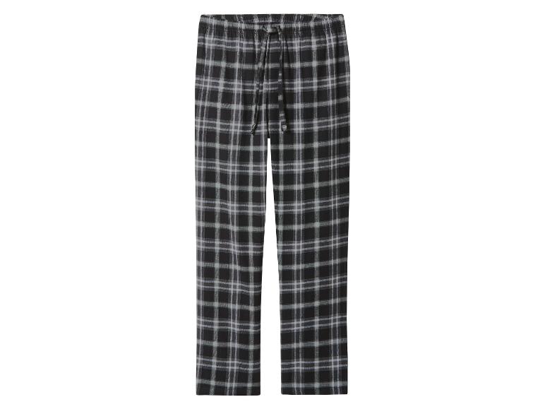 Pantalon de pyjama à carreaux noirs et gris avec cordon de serrage.