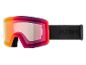 Masque de ski avec verres colorés et sangle élastique noire.