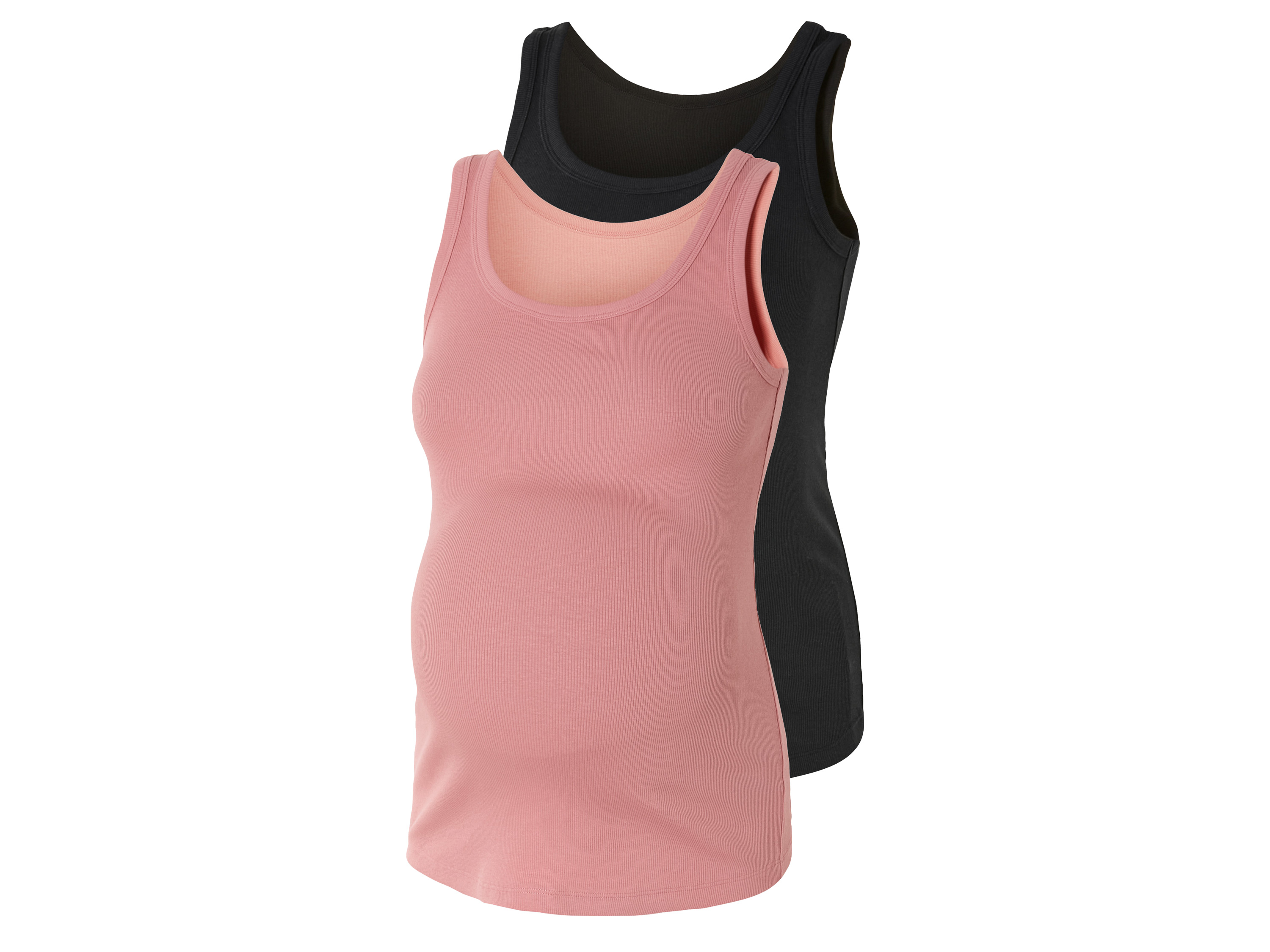 esmara® Lot de deux débardeurs de grossesse femme (noir/rose, S(34/36))