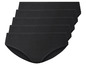 Quatre paires de culottes noires pour femmes.