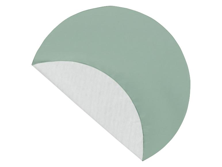 Set de table demi-rond vert sauge avec dessous antidérapant.
