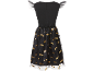 Robe enfant Batman avec corsage noir et jupe en tulle à chauves-souris dorées.