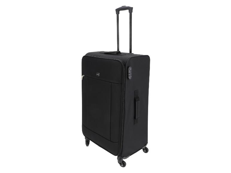 Valise à roulettes noire avec poignée télescopique et serrure à combinaison