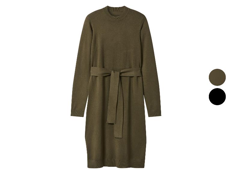 Robe pull vert olive à manches longues avec ceinture à la taille
