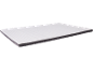 Matelas blanc avec côtés gris.