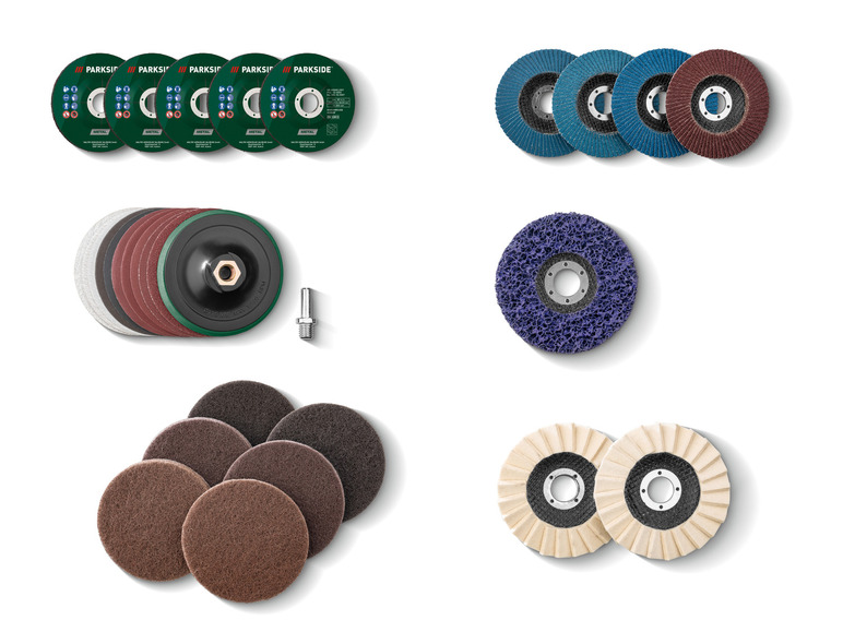 Papier abrasif, éponges à poncer et disques pour une ponceuse Parkside.