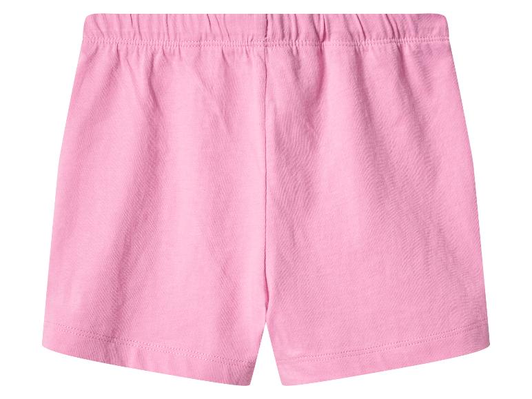 Short rose pour enfant avec taille élastique.