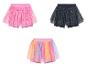 Shorts tutu pour filles : rose à cœurs dorés, bleu marine à paillettes, arc-en-ciel.
