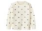Sweat-shirt crème à manches longues avec des pois noirs