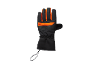 Gant de ski noir et orange avec sangle de poignet réglable et logo.