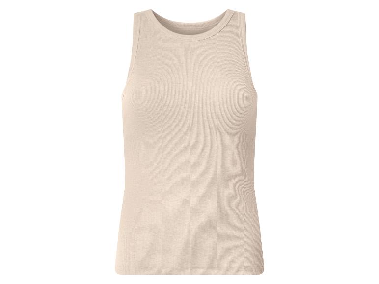 Débardeur côtelé beige clair pour femme