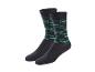 Chaussettes noires avec un motif répété du mot 'PARKSIDE' en vert.