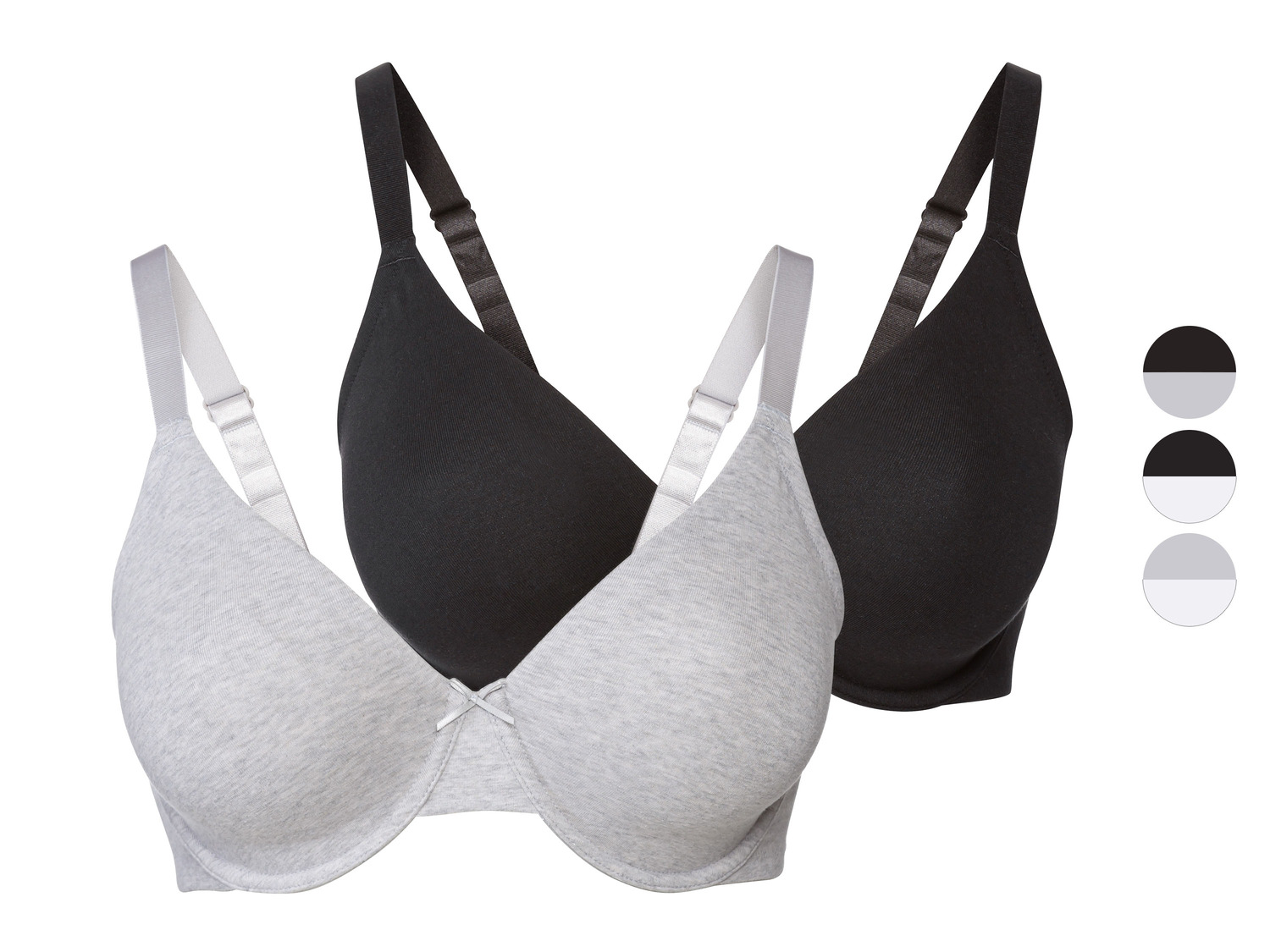 Soutiens-gorge Posture - Lot De 2 Sans Armatures | Fermeture Avant, Confort Dos, Noir Et Blanc