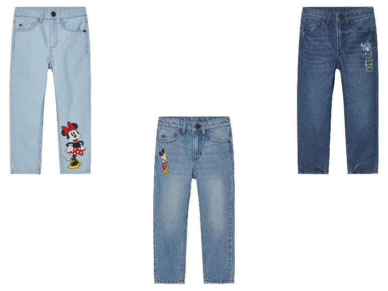 Jeans enfant avec motifs Mickey et Stitch.