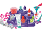 Kit de création de vernis à ongles pour enfants avec flacons colorés, paillettes et stickers