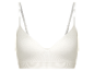 Soutien-gorge blanc côtelé sans armatures.