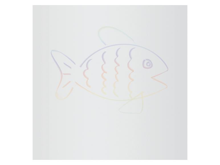 Poisson arc-en-ciel dessiné sur un fond blanc.