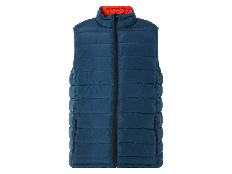Un gilet bleu marine à fermeture éclair