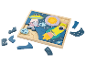 Puzzle en bois sur le thème de l'espace pour enfants.