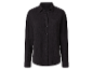 Chemise noire à manches longues avec poches.
