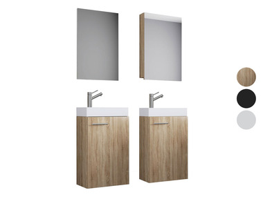 VCM Set d'armoire à glace ou miroir et meuble sous vasque avec lavabo Slito, pour salle de bain