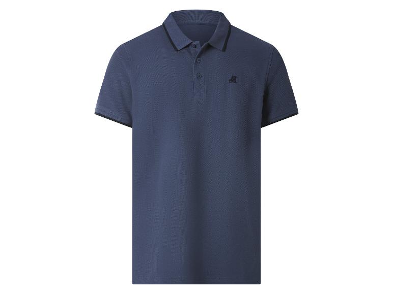Polo bleu marine pour homme avec col et poignets noirs