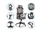 Chaise de bureau ergonomique en maille avec appui-tête, accoudoirs et support lombaire réglables.