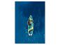 Paddleboard et pagaie sur mer turquoise.