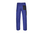 Pantalon de travail bleu avec des poches noires.