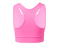 Un soutien-gorge de sport rose avec un dos nageur.
