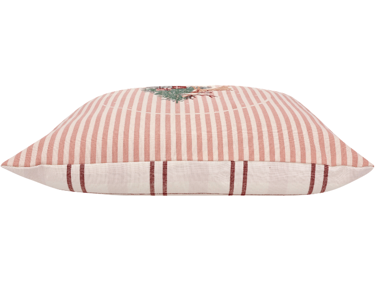 Coussin de Noël rayé avec sapin et cerf