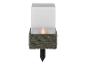 Lampe solaire effet flamme avec base en rotin pour jardin