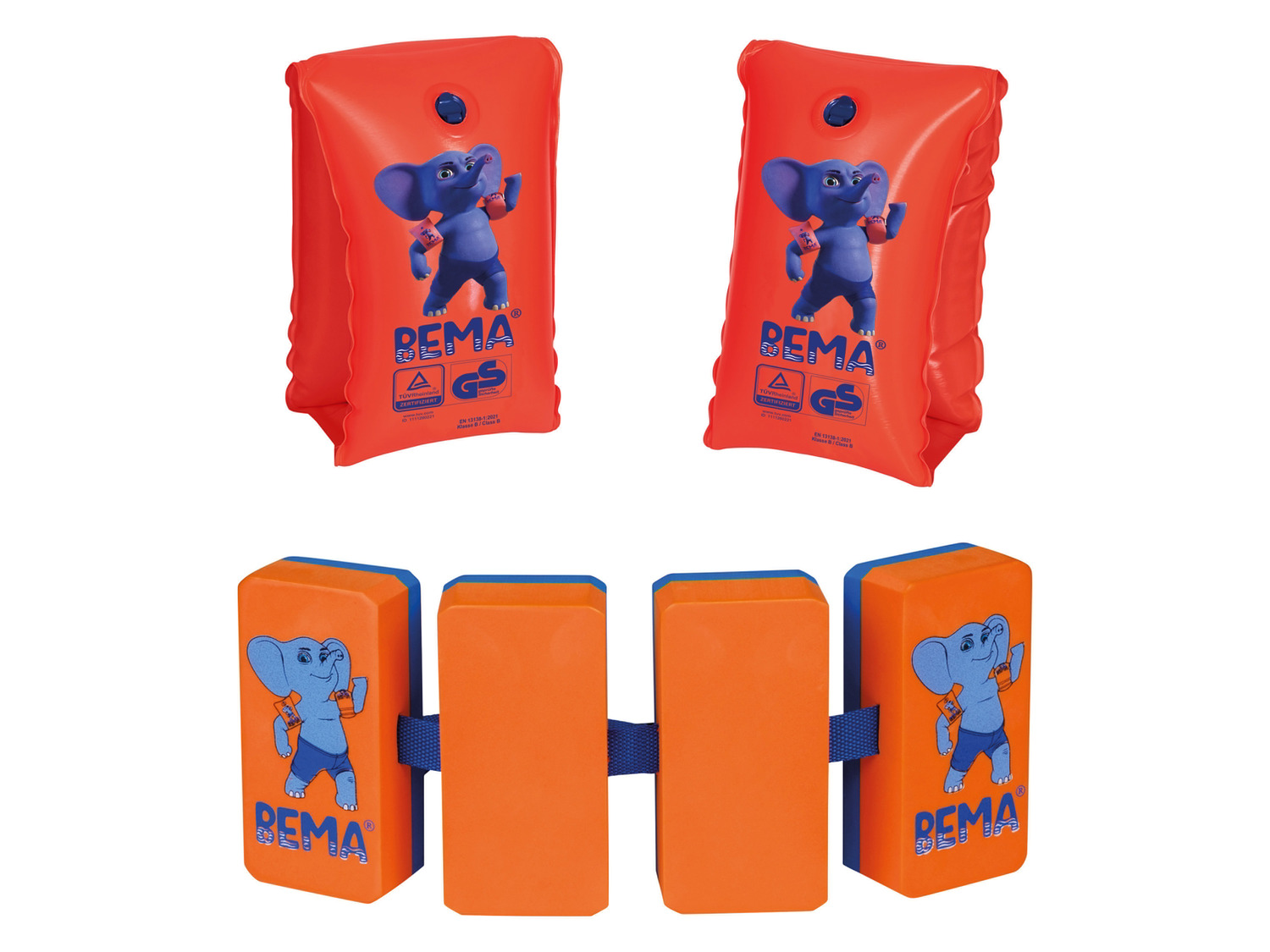 Brassards De Natation BEMA Duo Protect Taille 00 - Pour Enfants 11-30 Kg, Avec Cartes D'apprentissage Et Cours Virtuel