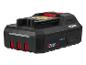 Batterie d'outil électrique noire et rouge de 2,0 Ah avec indicateur de charge.